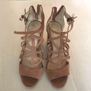 Brown strappy heels